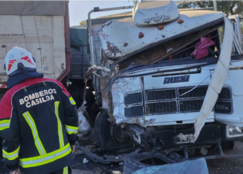 Choque entre dos camiones en Ruta 33 cerca de Casilda