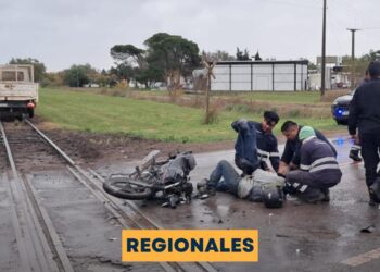 San Genaro: choque entre una motocicleta y un furgón dejó un herido en Ruta 65