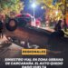 Violento vuelco en Carcarañá: un auto terminó dado vuelta en plena zona urbana
