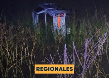 Vuelco sin heridos en la Ruta 65 entre Díaz y Monje