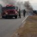 Una camioneta se incendió por completo sobre la Ruta Provincial 10 y sus ocupantes resultaron ilesos
