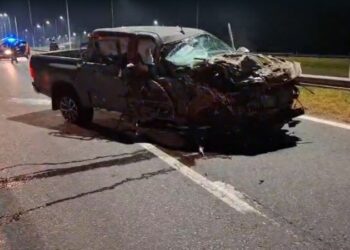 Impresionante choque en la autopista Rosario-Córdoba a la altura de San Jerónimo Sud