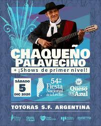 El Chaqueño Palavecino actuará en la Fiesta Nacional de la Leche